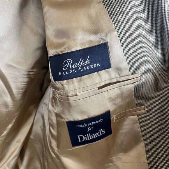 Ralph Lauren Men’s Sport Coat Houndstooth Wool Lined Blazer 39R Classic - Picture 5 of 7